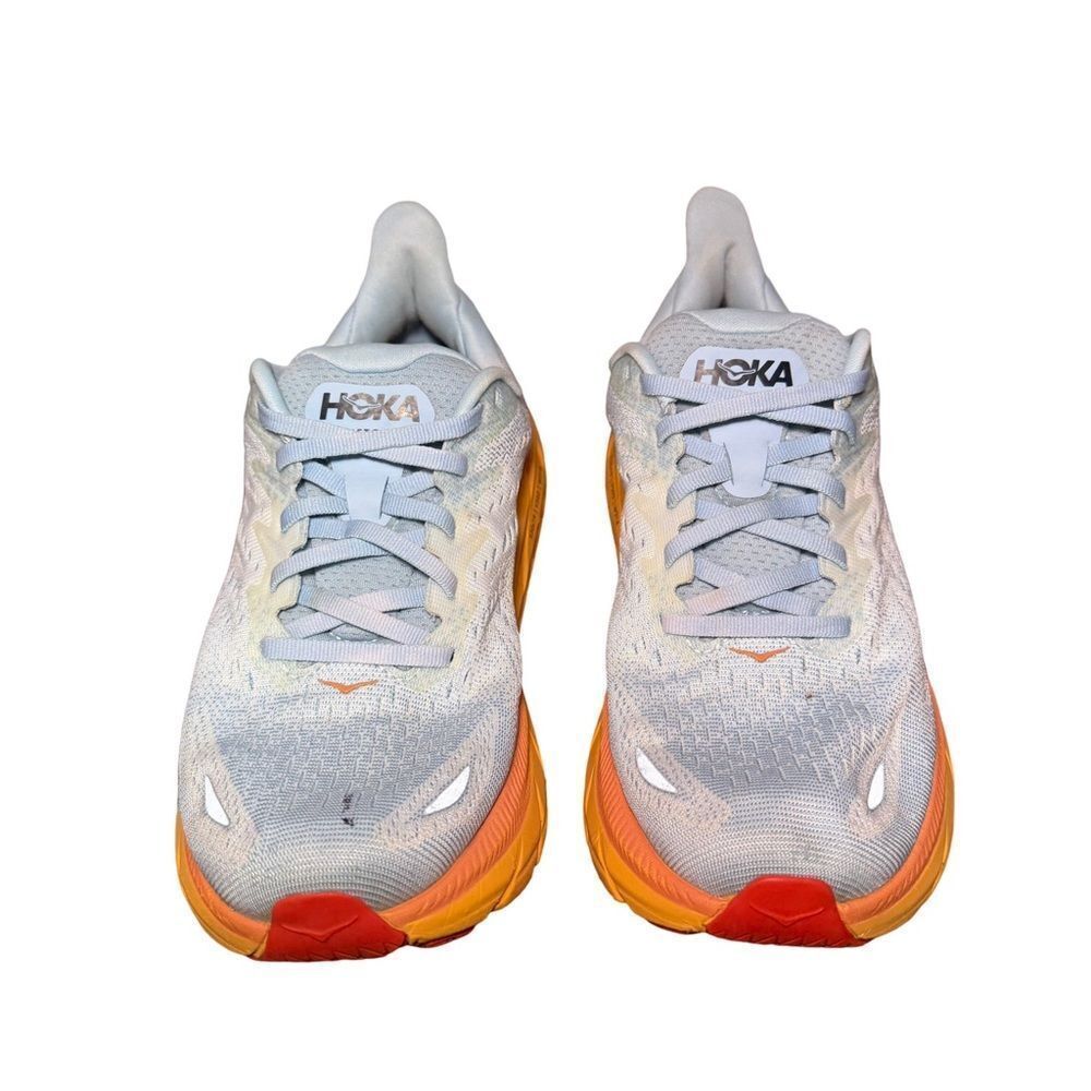 HOKA Women's Light Blue Running Yellow-Orange Sole Clifton 8 wide size 8D - Picture 4 of 7